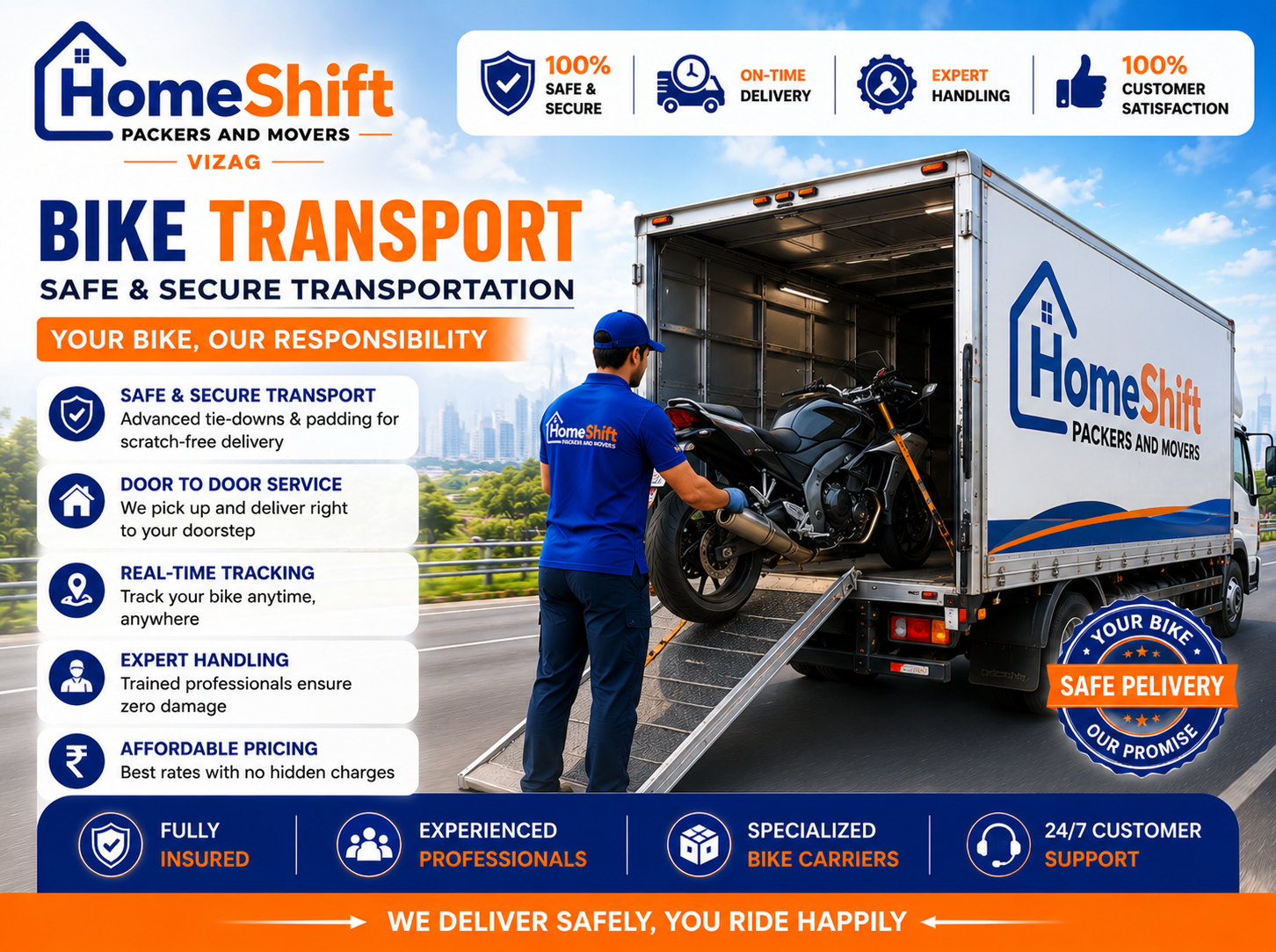 Bike Transport Services by Home Shift Packers And Movers Vizag