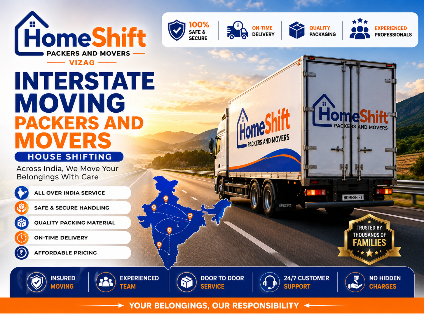 Interstate Household Shifting Services by Home Shift Packers And Movers Vizag